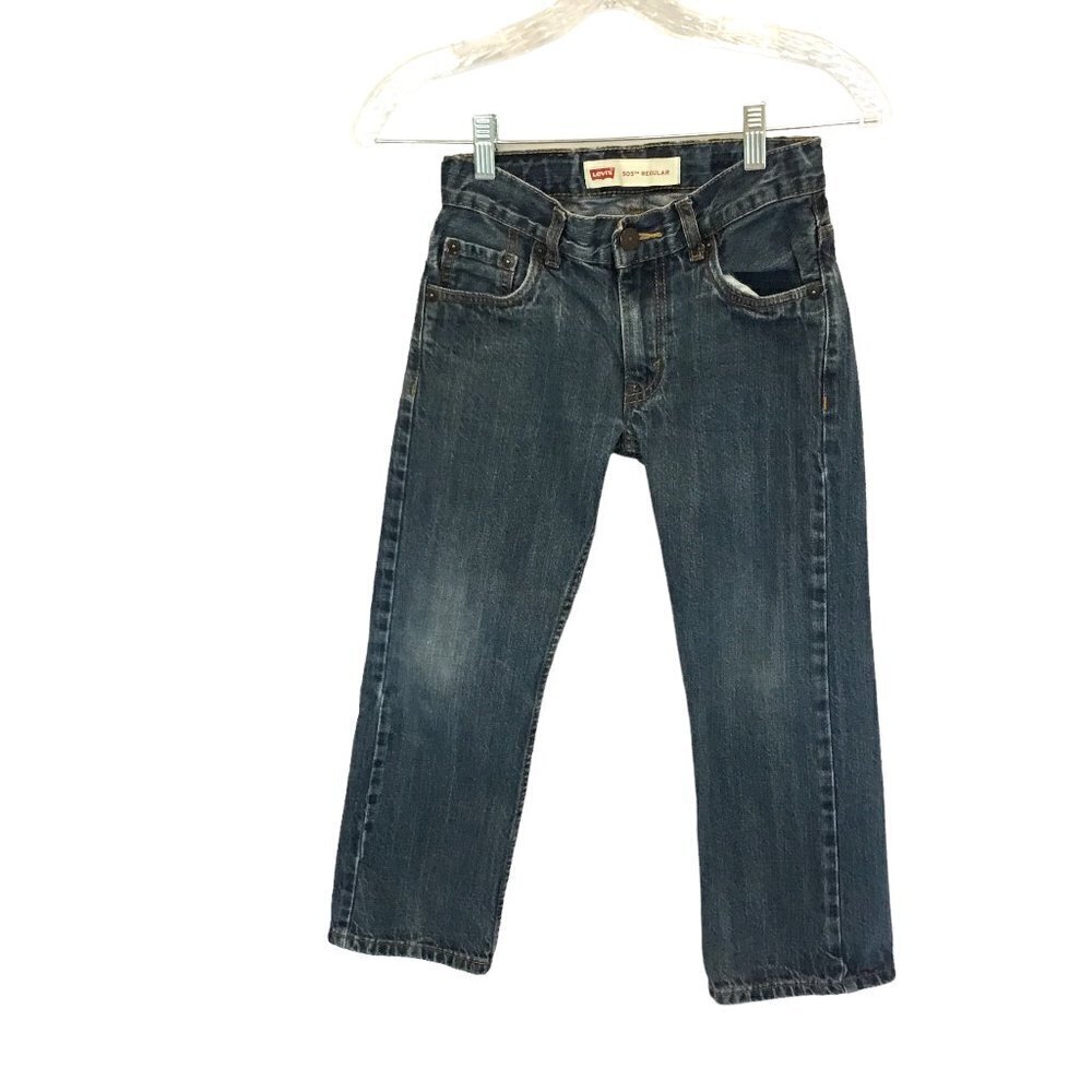 Levi's 505 Jeans Kids Unisex Regular Cut Medium Wash Adjustable 5-Pocket Size 8